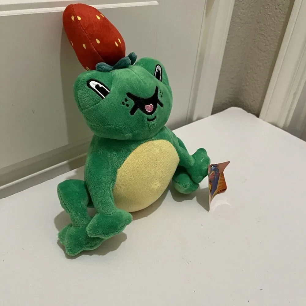 Ideal Toys Direct Green Frog with Strawberry on Head Plush 11